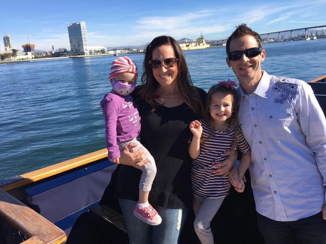 hazel and her family outside